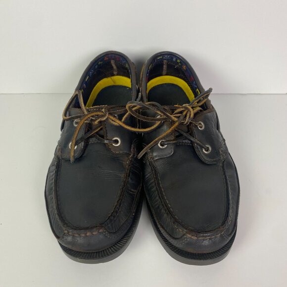 Timberland Shoes Men's 8.5M Chocolate Brown Boat Kia Wah 2 Eye Leather 8.5 M - Picture 4 of 16